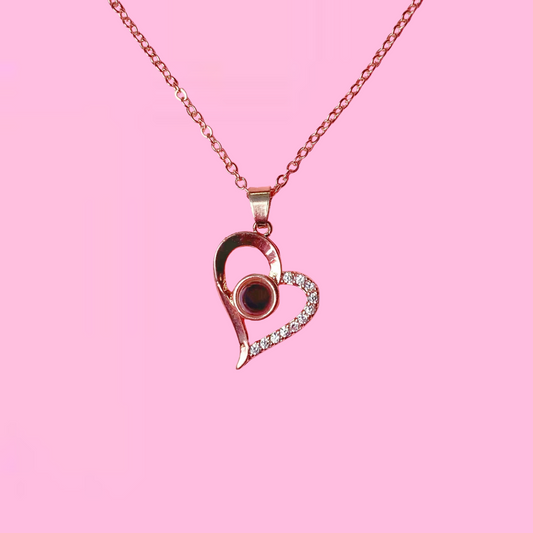 Rose Gold “I Love You” in 100 Languages Projection Necklace